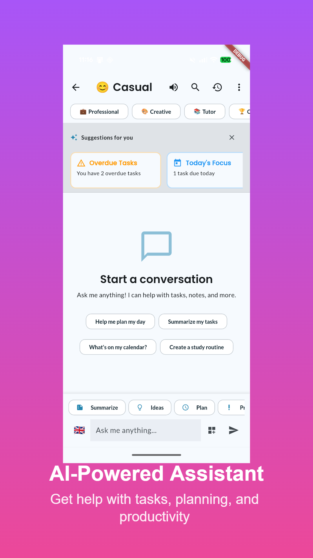 The MindMeld video collaboration screen, showing participants and an AI-generated summary sidebar.